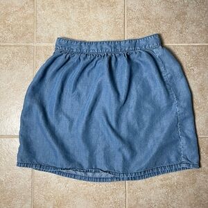 Madewell Chambray A-line Skirt Womens Blue Zipper Back Size 6